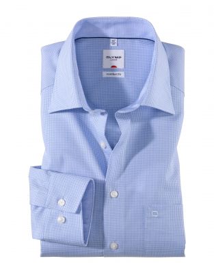 Camicia olymp a quadretti in cotone facile stiro comfort fit