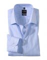Slim fit olymp shirt with sky blue stripes in stretch cotton 