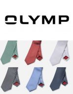 Slim regimental striped tie in pure olymp silk in six colors