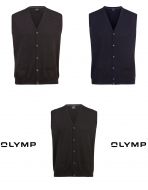 Buttoned-up waistcoat with pockets olymp the combed merino wool