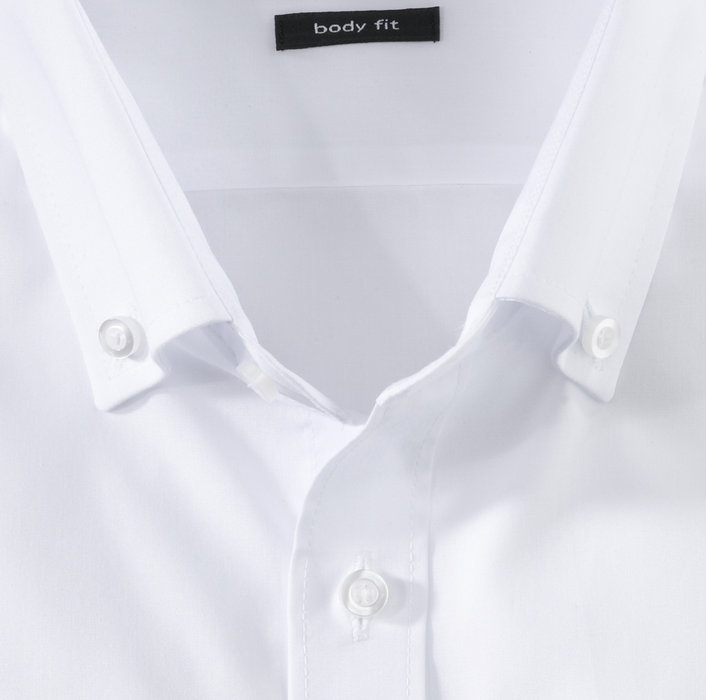 Camicia olymp slim fit bianca collo button down cotone stretch