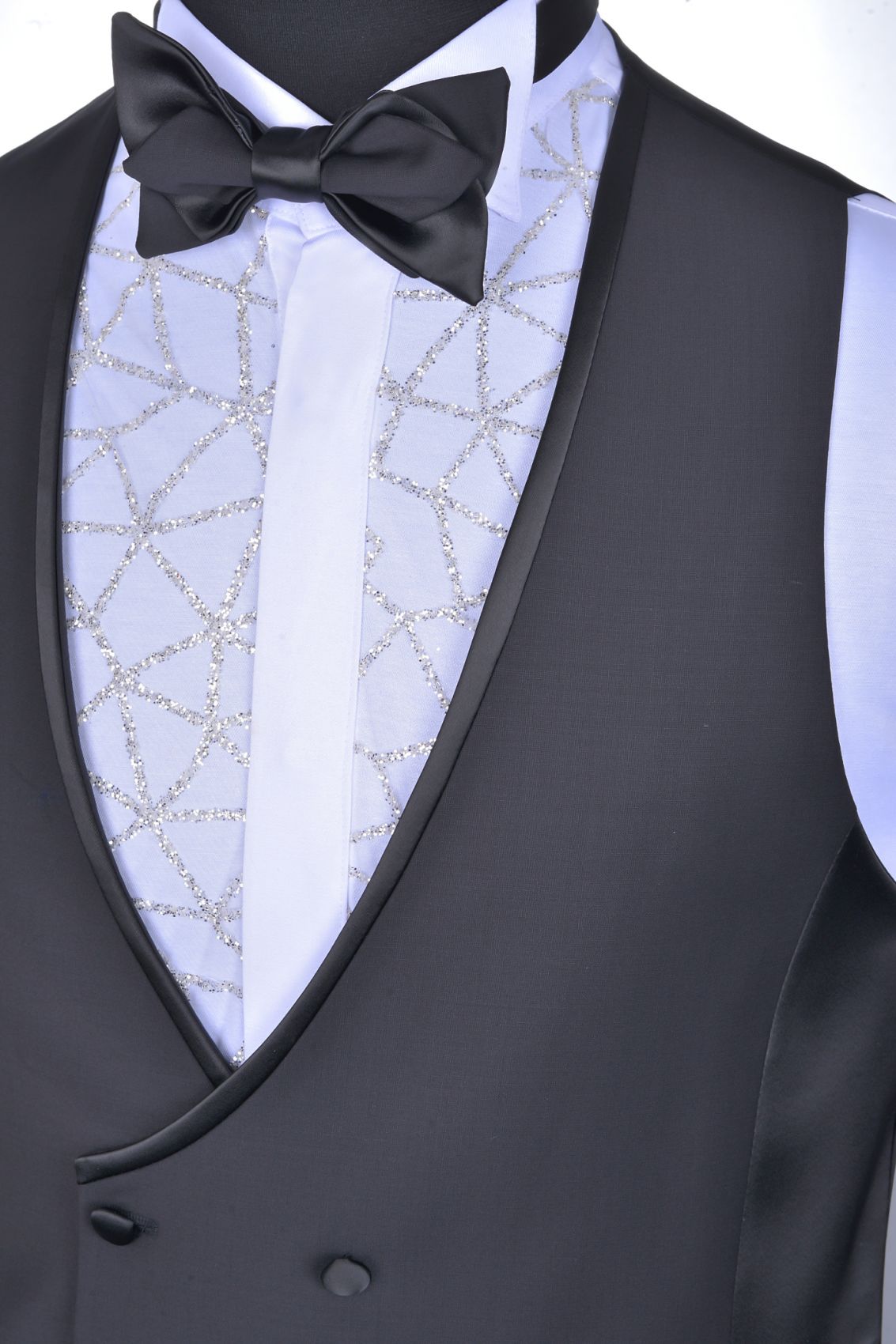 Bow Tie Camicia Con Gilet Uomo Abito Uomo, Bianco Con Gilet