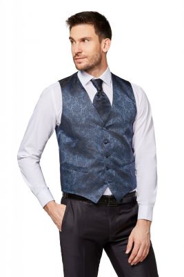 Blue waistcoat complete with tie and digel ceremonial handkerchief