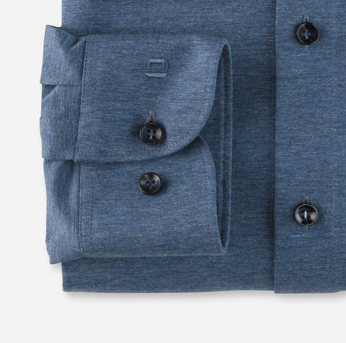 Camicia OLYMP Level Five Manica Lunga - Stampa Digitale Dobby, 97% Cotone, Modello 21 New York Kent-2