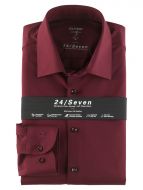 Camicia olymp level five in jersey bordeaux slim fit