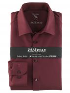 Camicia olymp in jersey bordeaux super slim fit