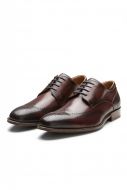Elegant brown digel derby shoe in real leather