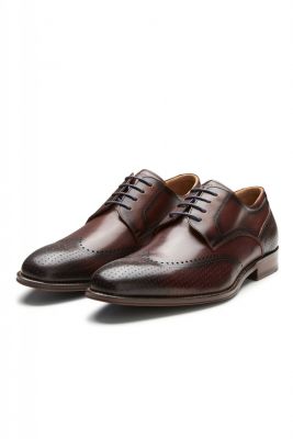 Scarpa derby all'inglese marrone elegante digel in vera pelle