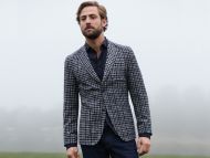 Giacca blazer a quadretti modern fit digel sfoderata in jersey