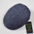Blue breading cap with donegal tweed wool