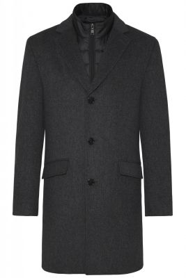 Cappotto grigio scuro digel con pettorina antivento staccabile