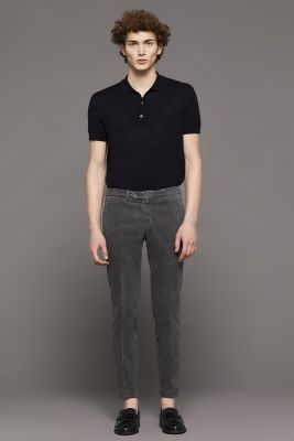 Bsettecento slim fit printed velvet trousers