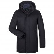 Parka blu milestone impermeabile con cappuccio staccabile