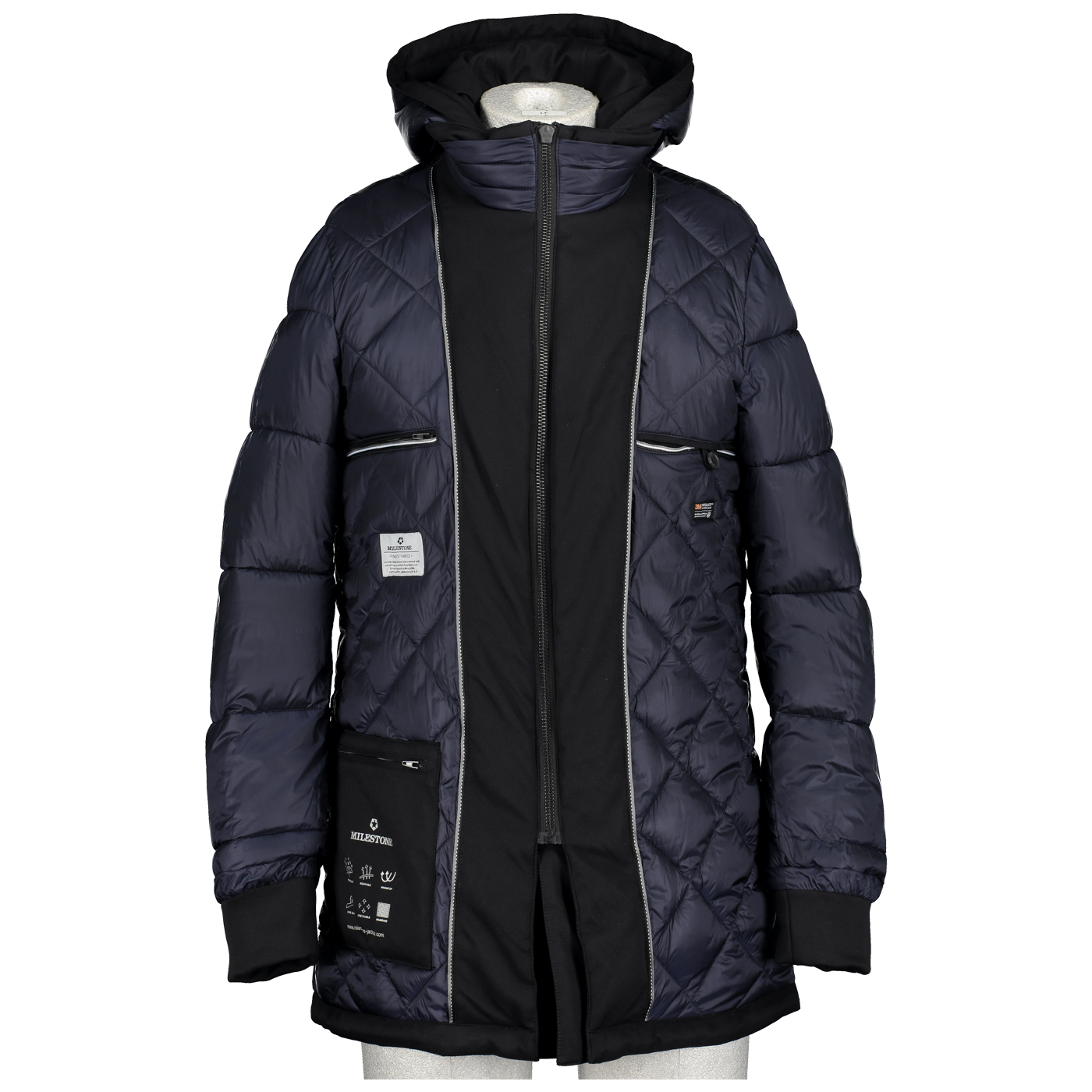 Milestone Blue Waterproof Men's Parka - Italian Men's Clothing Collection  Sale