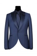 Smoking bluette simbols made in italy slim fit petto a lancia