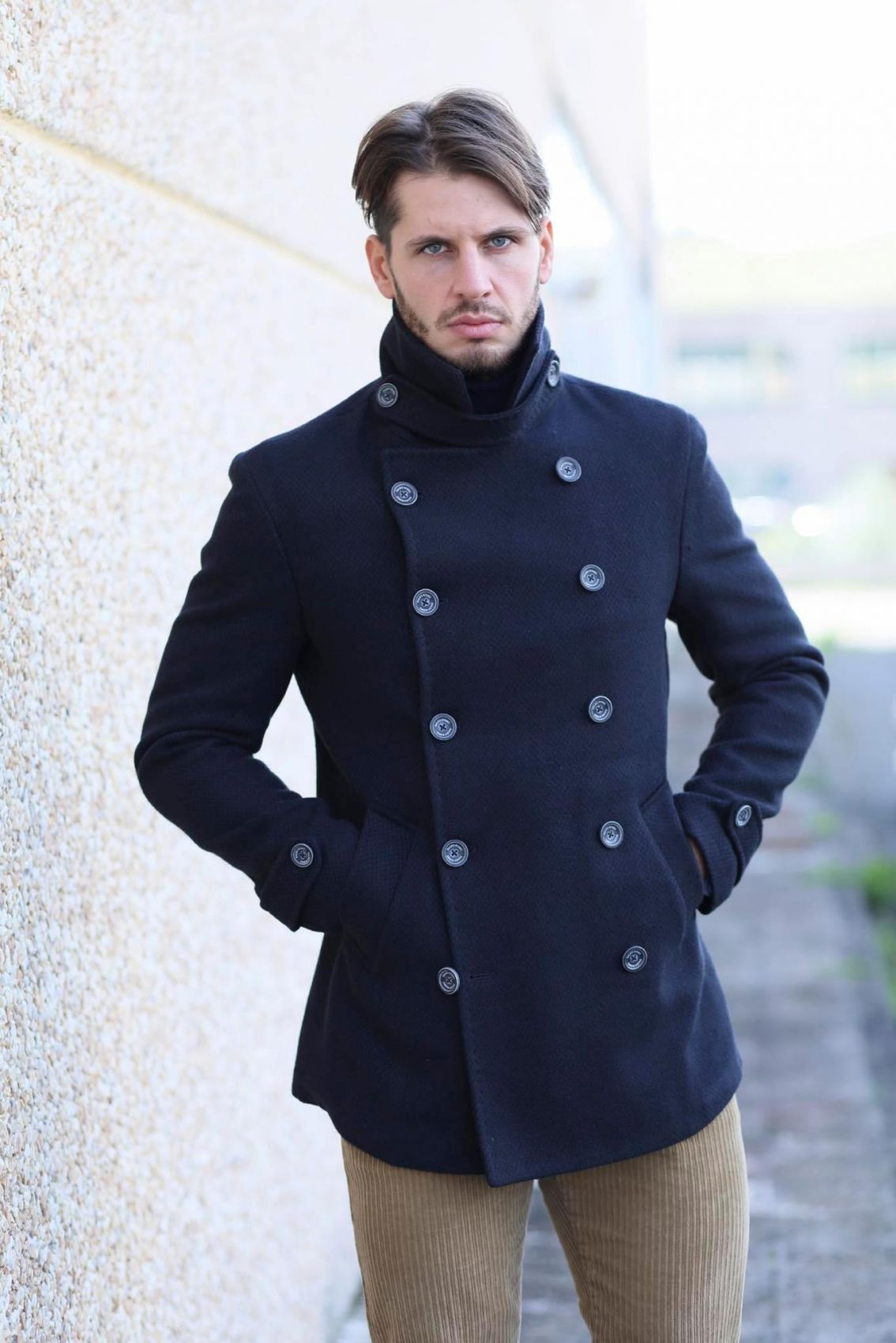 Peacoat Caban double breast fashion Made in Italy - Italian store