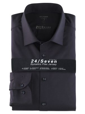 Camicia olymp blu scuro level five in jersey slim fit