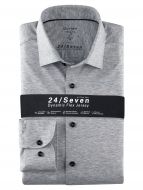 Camicia olymp level five in jersey grigio chiaro slim fit