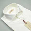 Pancaldi shirt slim fit white cotton stretch neck at the French