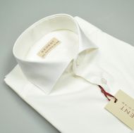 Camicia pancaldi slim fit bianca cotone stretch collo alla francese