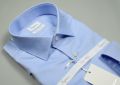 Slim fit light blue ingram shirt in double twisted diagonal twill cotton