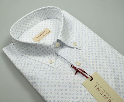 Camicia pancaldi collo button down cotone stampato stretch