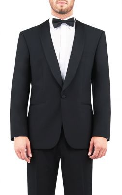 Black digel tuxedo with marzotto wool shawl chest regular fit