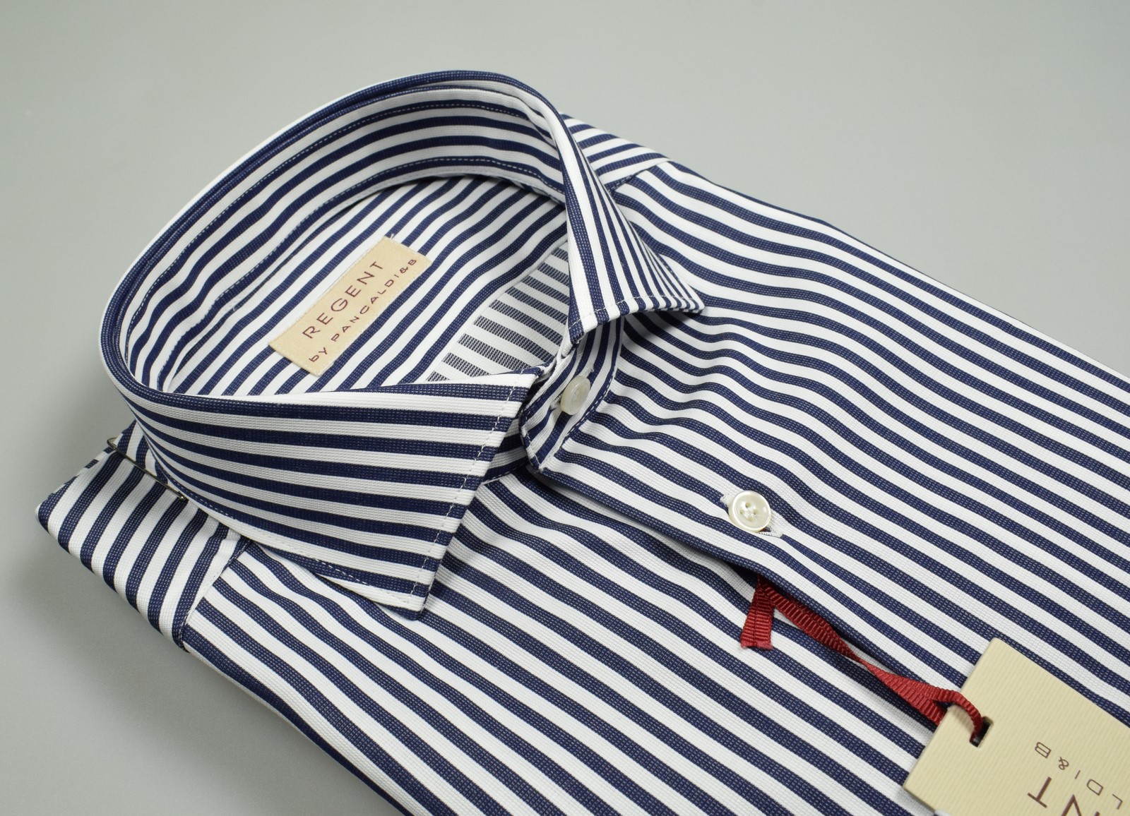 Regent by Pancaldi Camicia slim fit pancaldi puro cotone a righe blu