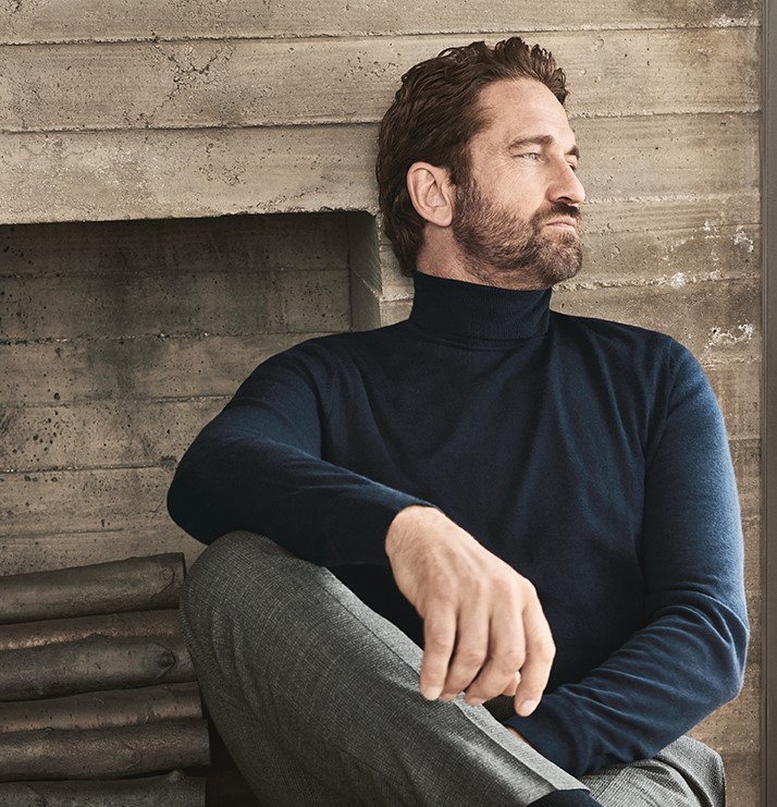 Olymp black turtleneck sweater in extra fine merino wool - Men's clothing  online store