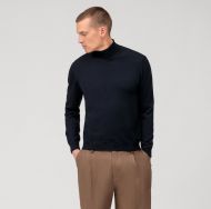 Maglione dolcevita blu olymp in lana merino extra fine