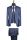 Abito slim fit alla coreana blu damascato con gilet e cravatta 