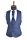 Abito slim fit alla coreana blu damascato con gilet e cravatta 