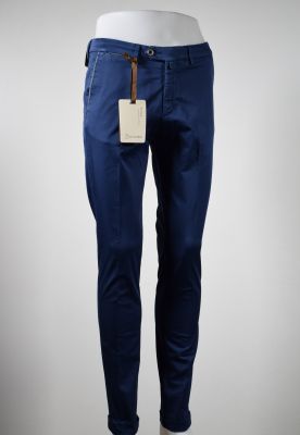 Pantalone bsettecento blu scuro slim fit cotone stretch