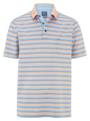 Striped polo shirt with olymp mercerized cotton pocket 