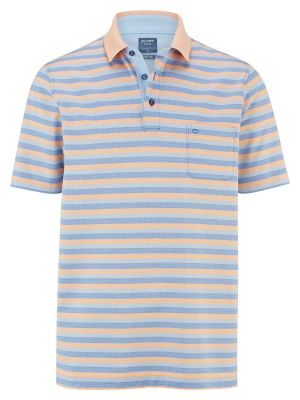 Striped polo shirt with olymp mercerized cotton pocket 