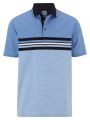 Blue olymp striped polo shirt in mercerized cotton