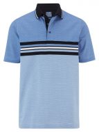 Blue olymp striped polo shirt in mercerized cotton