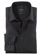Camicia nera olymp luxor modern fit puro cotone facile stiro