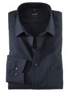 Camicia blu scuro olymp luxor modern fit puro cotone facile stiro