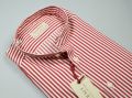 Korean red striped neck slim fit pancaldi shirt 