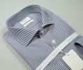 Slim fit blue striped ingram shirt in double twisted cotton