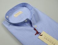 Slim fit pancaldi shirt with blue striped Korean neck