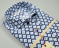 Blue cotton shirt printed ingram slim fit