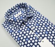 Ingram slim fit cotton shirt and patterned linen printed