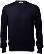 Pullover v neckline gran sasso blue navy slim fit wool merinos