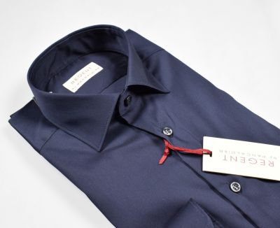 Dark blue shirt pancaldi cotton stretch slim fit
