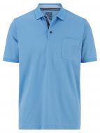 Olymp light blue polo shirt in modern fit jersey cotton blend