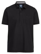 Polo nera olymp in misto cotone jersey modern fit