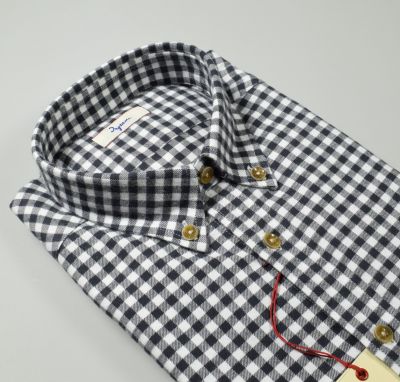 Camicia ingram a quadri grigio in flanella button down modern fit