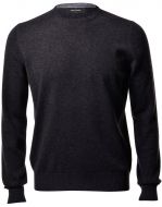 Anthracite grey crew-neck sweater gran sasso puro cashmere